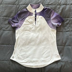 Chase 54 ladies’ golf top-white/purple. Size S